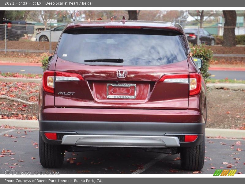 Deep Scarlet Pearl / Beige 2021 Honda Pilot EX