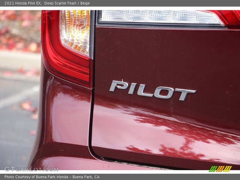 Deep Scarlet Pearl / Beige 2021 Honda Pilot EX