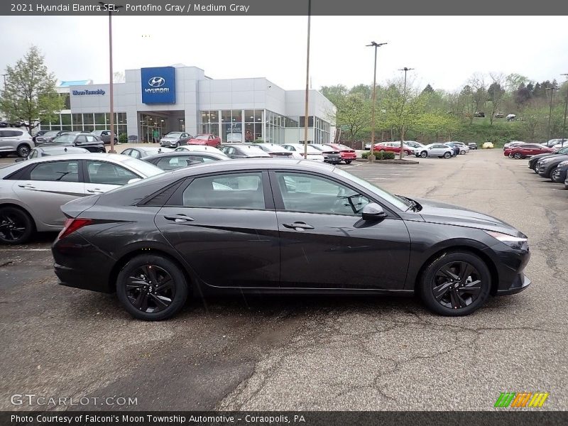 Portofino Gray / Medium Gray 2021 Hyundai Elantra SEL