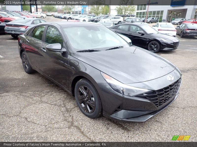 Portofino Gray / Medium Gray 2021 Hyundai Elantra SEL