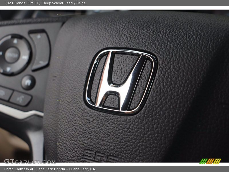 Deep Scarlet Pearl / Beige 2021 Honda Pilot EX