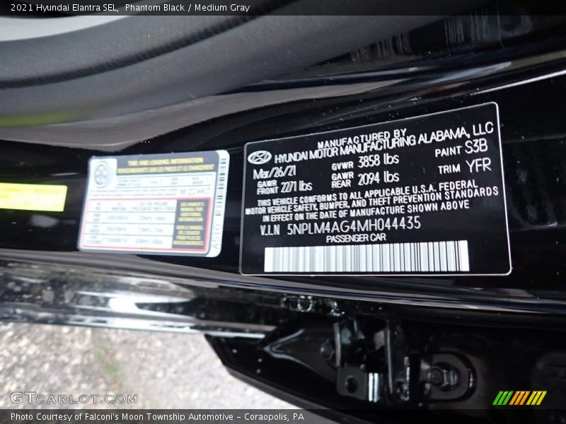 Phantom Black / Medium Gray 2021 Hyundai Elantra SEL