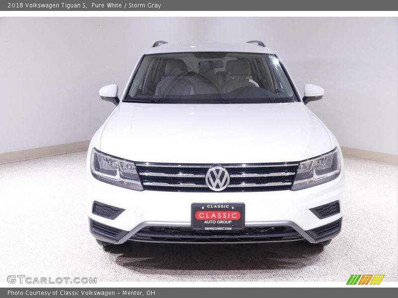 Pure White / Storm Gray 2018 Volkswagen Tiguan S