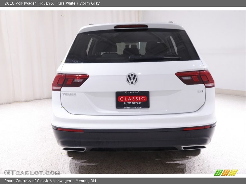 Pure White / Storm Gray 2018 Volkswagen Tiguan S