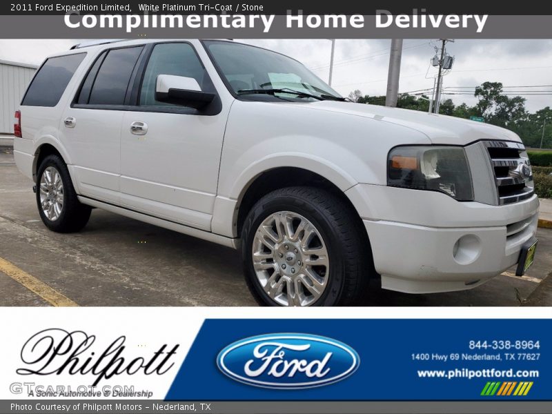 White Platinum Tri-Coat / Stone 2011 Ford Expedition Limited