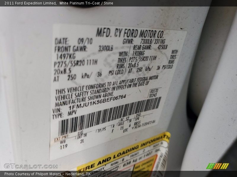 White Platinum Tri-Coat / Stone 2011 Ford Expedition Limited