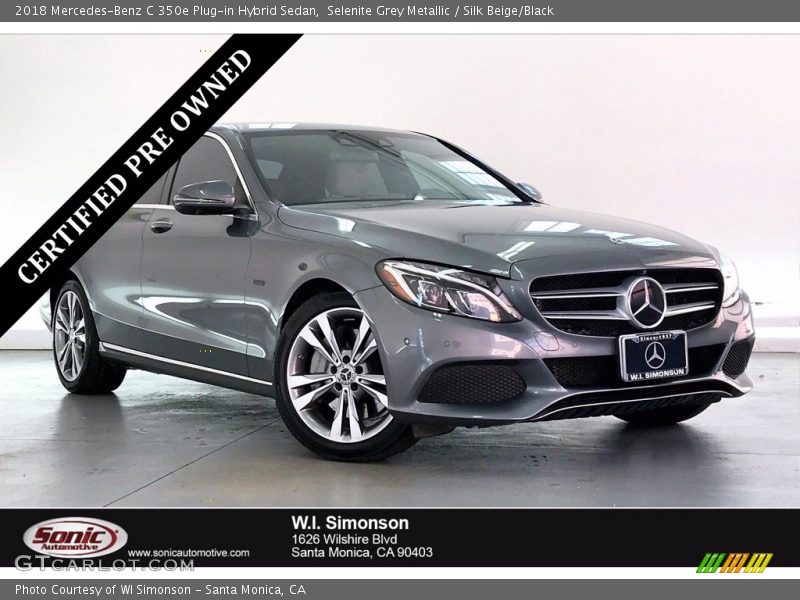 Selenite Grey Metallic / Silk Beige/Black 2018 Mercedes-Benz C 350e Plug-in Hybrid Sedan