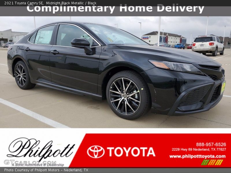 Midnight Black Metallic / Black 2021 Toyota Camry SE