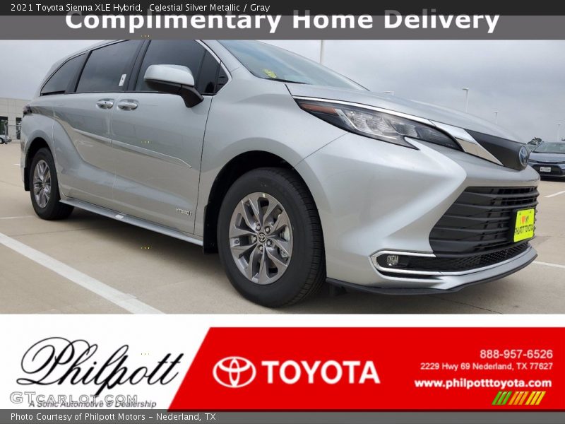 Celestial Silver Metallic / Gray 2021 Toyota Sienna XLE Hybrid