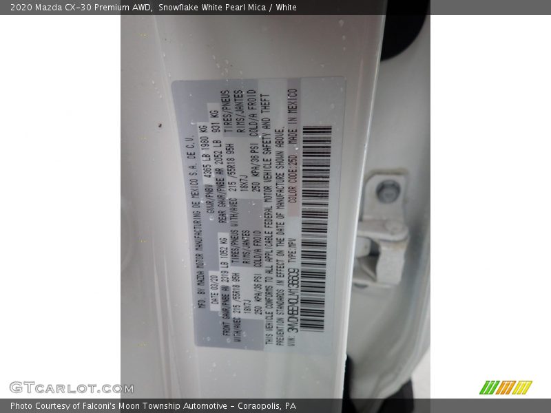Snowflake White Pearl Mica / White 2020 Mazda CX-30 Premium AWD