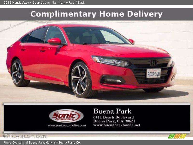 San Marino Red / Black 2018 Honda Accord Sport Sedan