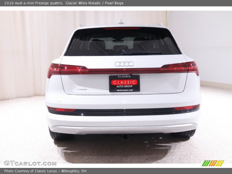 Glacier White Metallic / Pearl Beige 2019 Audi e-tron Prestige quattro