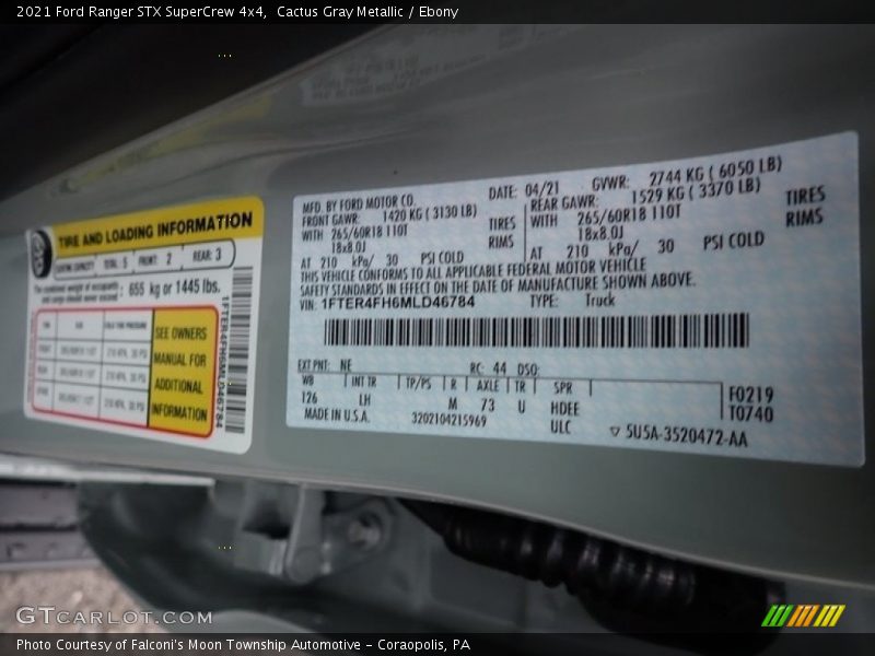 Cactus Gray Metallic / Ebony 2021 Ford Ranger STX SuperCrew 4x4
