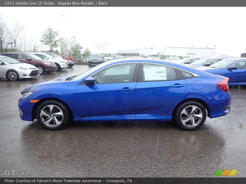 Aegean Blue Metallic / Black 2021 Honda Civic LX Sedan