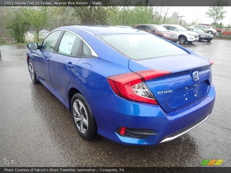 Aegean Blue Metallic / Black 2021 Honda Civic LX Sedan