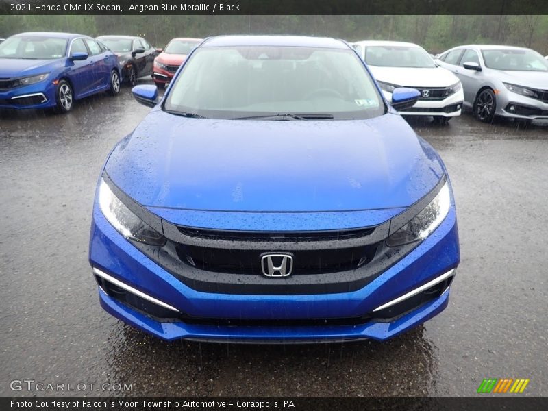 Aegean Blue Metallic / Black 2021 Honda Civic LX Sedan