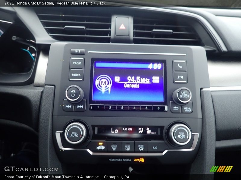 Aegean Blue Metallic / Black 2021 Honda Civic LX Sedan