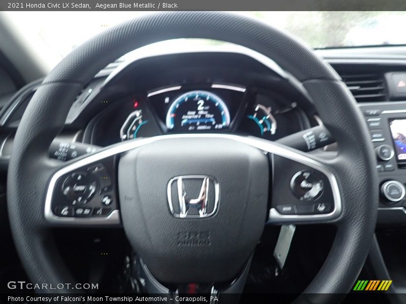 Aegean Blue Metallic / Black 2021 Honda Civic LX Sedan