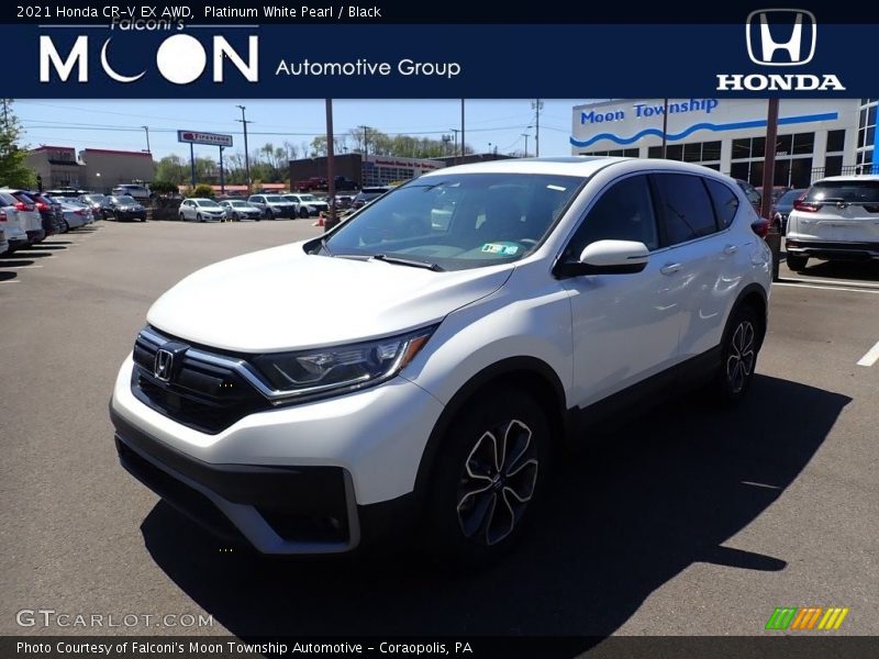 Platinum White Pearl / Black 2021 Honda CR-V EX AWD