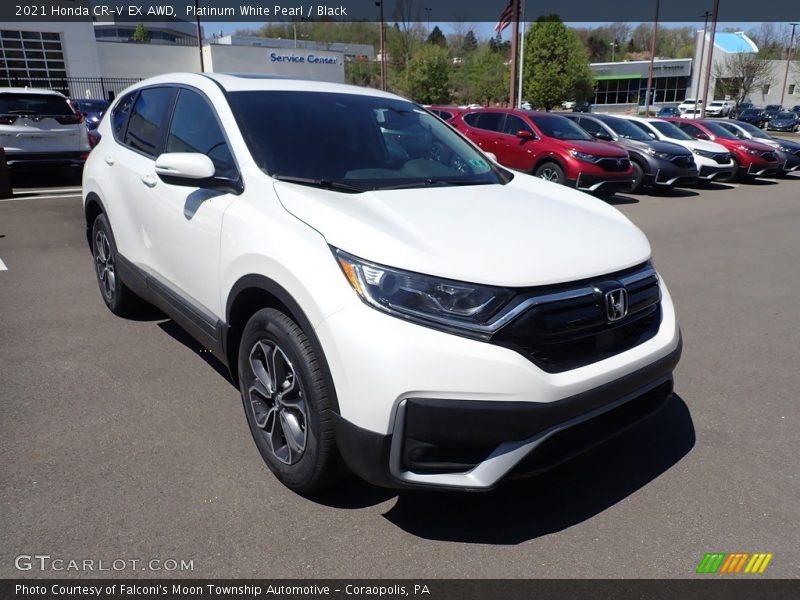 Platinum White Pearl / Black 2021 Honda CR-V EX AWD