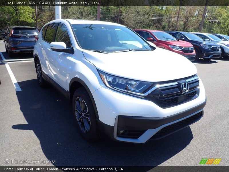 Platinum White Pearl / Black 2021 Honda CR-V EX AWD