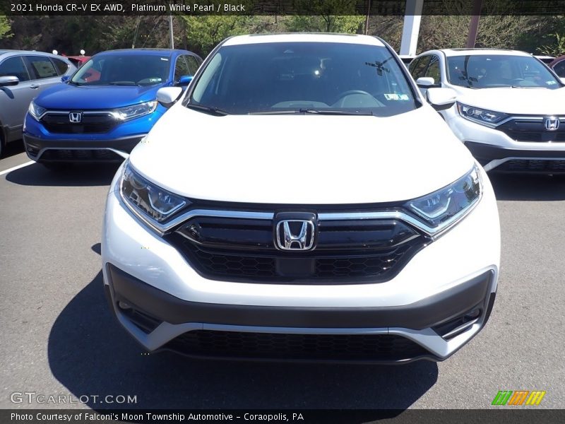 Platinum White Pearl / Black 2021 Honda CR-V EX AWD