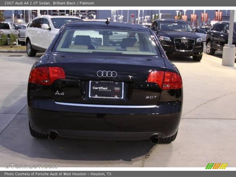 Brilliant Black / Platinum 2007 Audi A4 2.0T Sedan