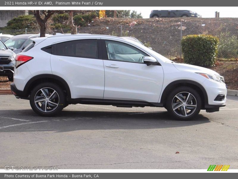 Platinum White Pearl / Gray 2021 Honda HR-V EX AWD