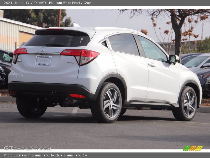 Platinum White Pearl / Gray 2021 Honda HR-V EX AWD