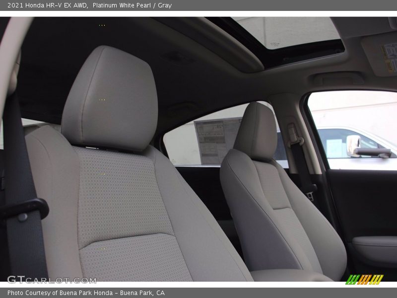 Platinum White Pearl / Gray 2021 Honda HR-V EX AWD