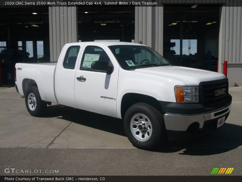 Summit White / Dark Titanium 2009 GMC Sierra 1500 Work Truck Extended Cab 4x4