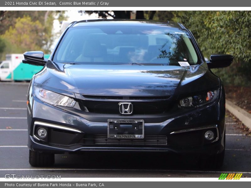 Cosmic Blue Metallic / Gray 2021 Honda Civic EX Sedan