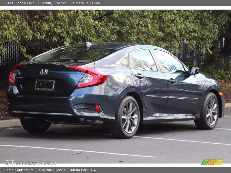 Cosmic Blue Metallic / Gray 2021 Honda Civic EX Sedan