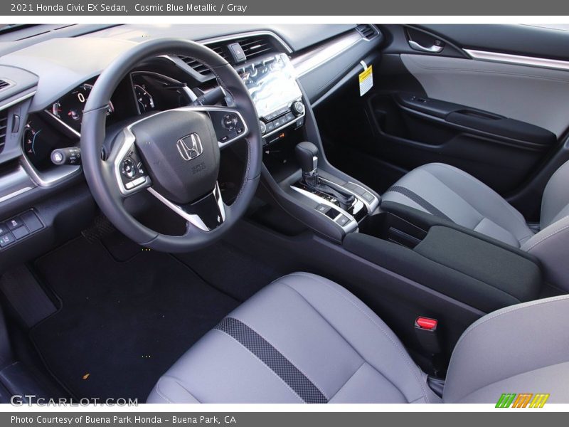 Cosmic Blue Metallic / Gray 2021 Honda Civic EX Sedan