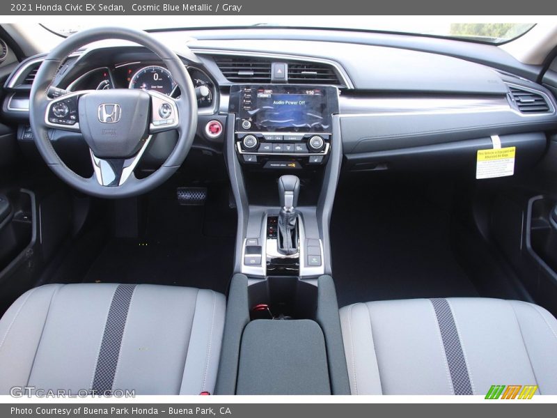 Cosmic Blue Metallic / Gray 2021 Honda Civic EX Sedan