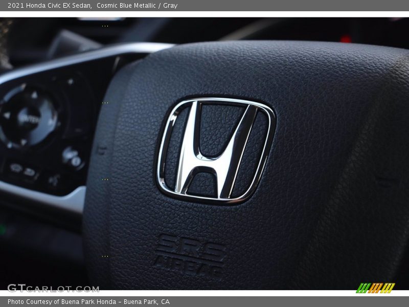 Cosmic Blue Metallic / Gray 2021 Honda Civic EX Sedan