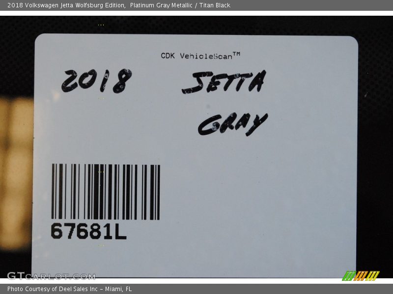 Platinum Gray Metallic / Titan Black 2018 Volkswagen Jetta Wolfsburg Edition