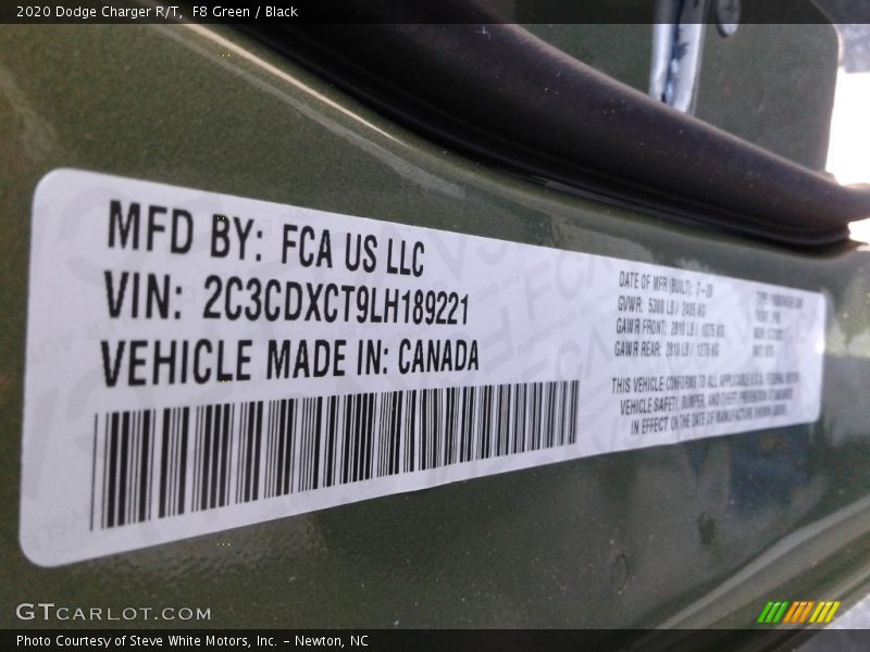 F8 Green / Black 2020 Dodge Charger R/T