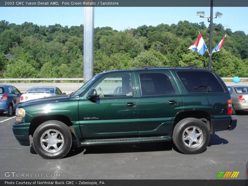 Polo Green Metallic / Sandstone 2003 GMC Yukon Denali AWD