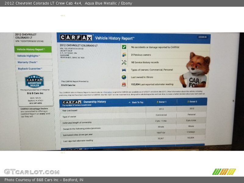 Aqua Blue Metallic / Ebony 2012 Chevrolet Colorado LT Crew Cab 4x4