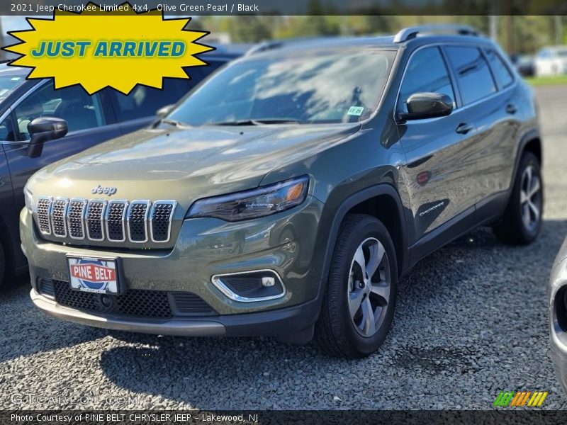 Olive Green Pearl / Black 2021 Jeep Cherokee Limited 4x4