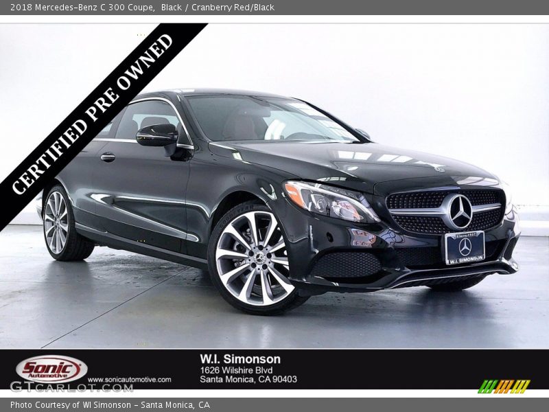 Black / Cranberry Red/Black 2018 Mercedes-Benz C 300 Coupe