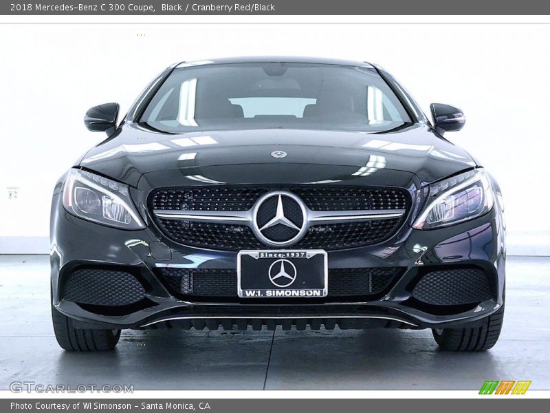 Black / Cranberry Red/Black 2018 Mercedes-Benz C 300 Coupe