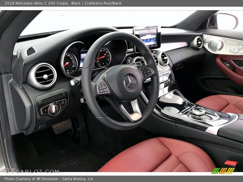 Black / Cranberry Red/Black 2018 Mercedes-Benz C 300 Coupe