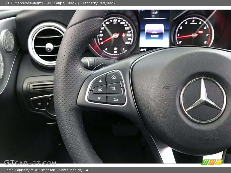Black / Cranberry Red/Black 2018 Mercedes-Benz C 300 Coupe