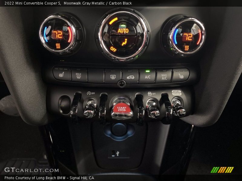 Controls of 2022 Convertible Cooper S