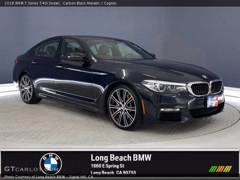 Carbon Black Metallic / Cognac 2018 BMW 5 Series 540i Sedan