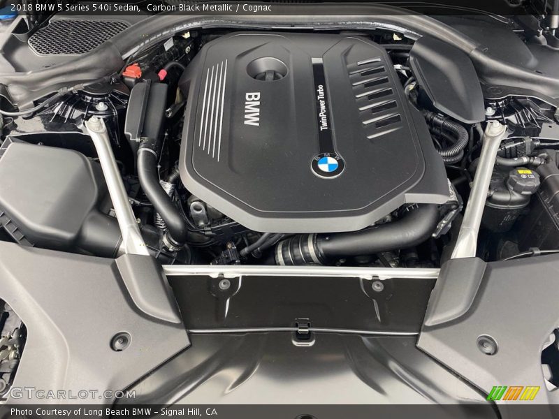 Carbon Black Metallic / Cognac 2018 BMW 5 Series 540i Sedan