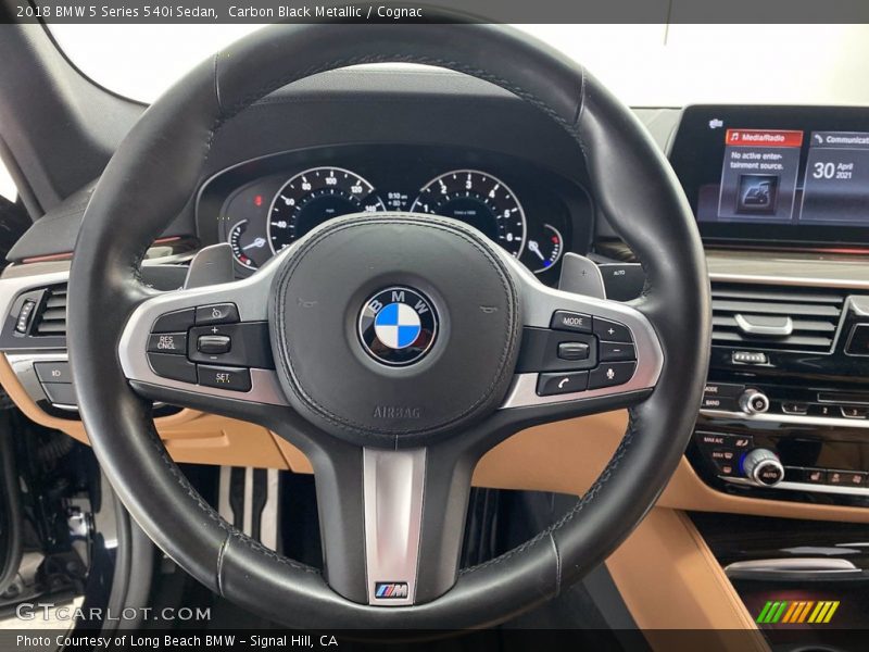 Carbon Black Metallic / Cognac 2018 BMW 5 Series 540i Sedan