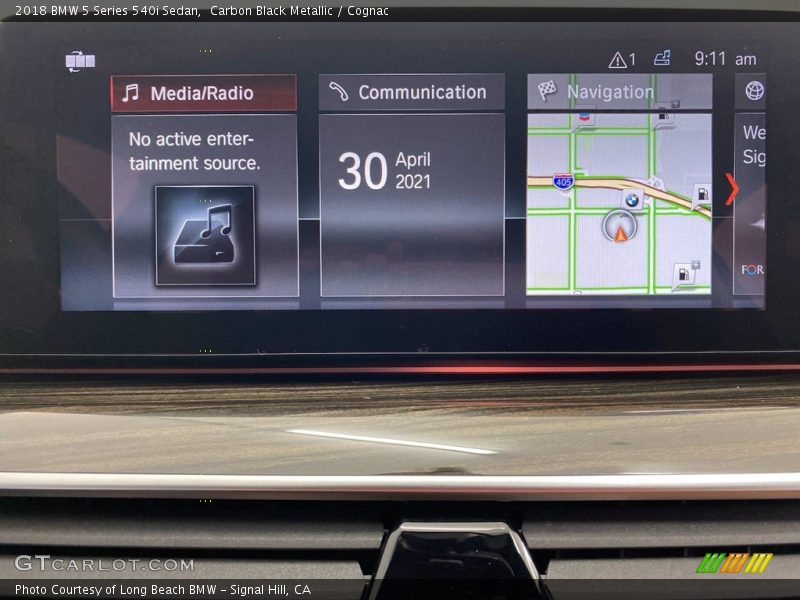 Carbon Black Metallic / Cognac 2018 BMW 5 Series 540i Sedan